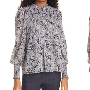 Stephanie Paisley Top Smoked Floral Sz